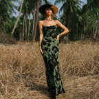 Damen Maxikleid mit floralem Muster und schmalen Spaghettiträgern R&B