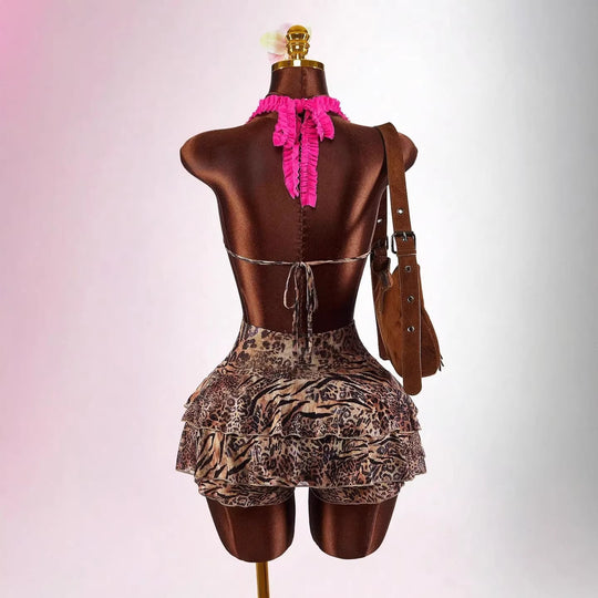 Damen Verspieltes Minikleid mit Rüschendetails R&B