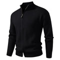 Herren Strickjacke mit hohem Kragen und innovativem Reißverschluss R&B