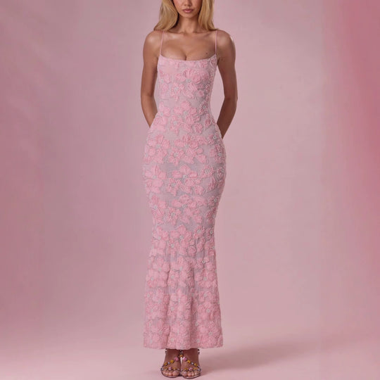 Damen Elegantes Maxikleid mit floralem Spitzenmuster R&B