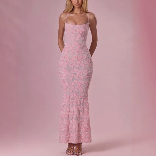 Damen Elegantes Maxikleid mit floralem Spitzenmuster R&B