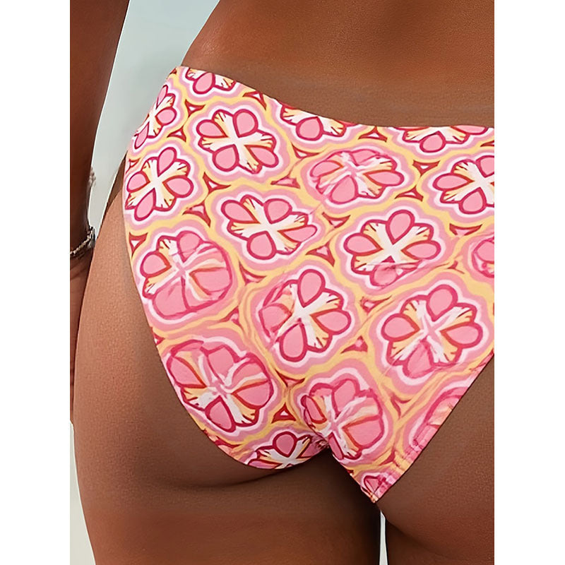 Damen Bikiniunterteil mit floralem Musterdruck