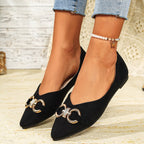 Damen Elegante Ballerinas mit dekorativem Metallring R&B