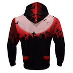 Herren Kapuzensweater mit kreativen Halloween-Motiv und lockerer Passform R&B