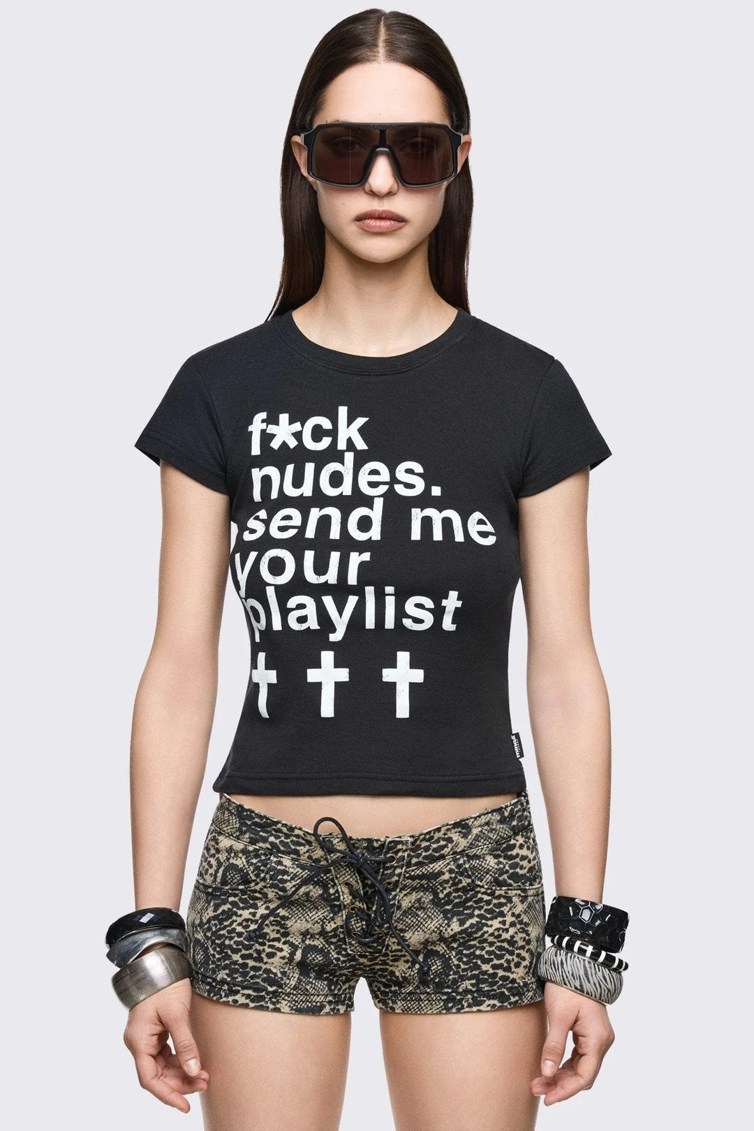 Damen Crop-Top mit auffälligem Grafikdesign R&B
