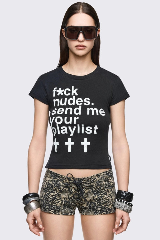 Damen Crop-Top mit auffälligem Grafikdesign R&B