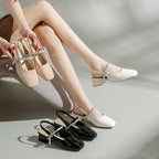 Damen Slingback-Pumps mit glitzerndem Riemchen und bequemer Sohle