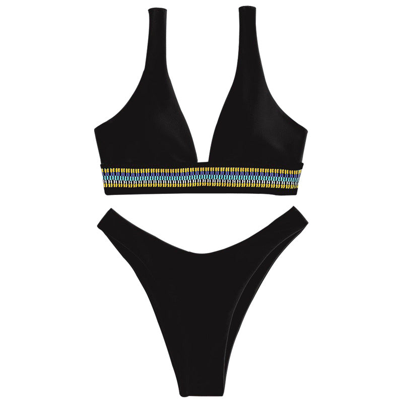 Damen Bikini-Set mit elegantem V-Ausschnitt und geschmackvollem Detail R&B