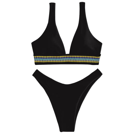 Damen Bikini-Set mit elegantem V-Ausschnitt und geschmackvollem Detail R&B
