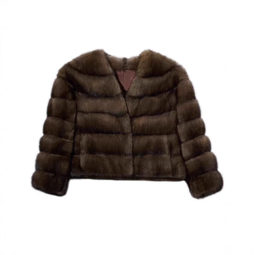 Damen Luxus Kunstpelzjacke R&B