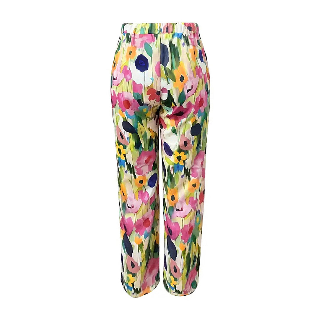 Damen Weite Sommerhose mit floralem Design und praktischen Taschen R&B