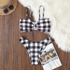 Damen Bikiniset mit Rüschen und Vichy-Muster