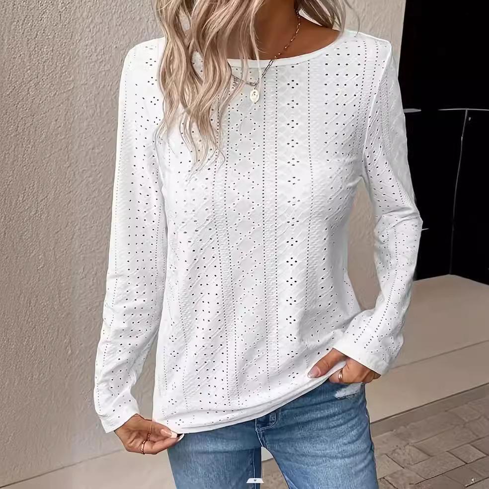 Damen Elegantes Langarmoberteil mit Perforation R&B
