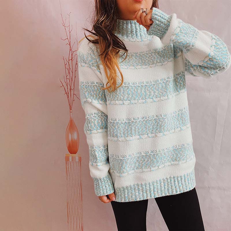 R&B | Gestreifter Strickpullover im Modernen Stil