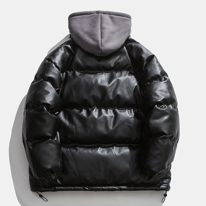 Herren hochwertige gesteppte Daunenjacke mit abnehmbarer Kapuze R&B