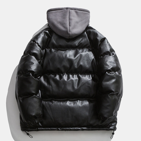 Herren hochwertige gesteppte Daunenjacke mit abnehmbarer Kapuze R&B