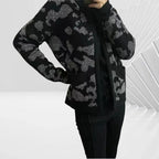 Damen Glitzernde Bomberjacke mit rüschenbesetzten Ärmeln und luxuriösem Design R&B