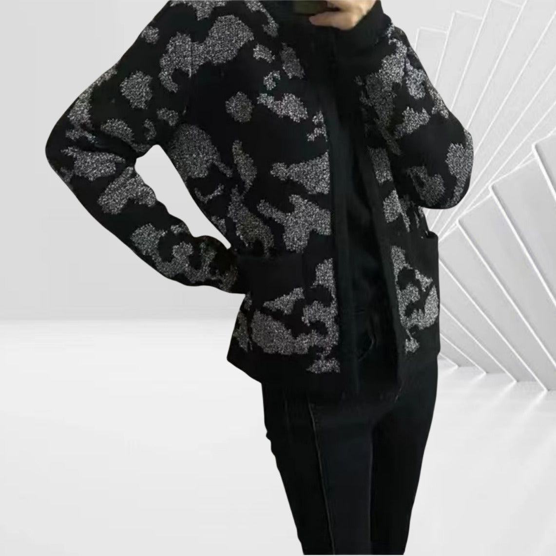 Damen Glitzernde Bomberjacke mit rüschenbesetzten Ärmeln und luxuriösem Design R&B