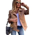Damen Modischer JACKET mit goldfarbenen Knöpfen und lässigem Schnitt R&B