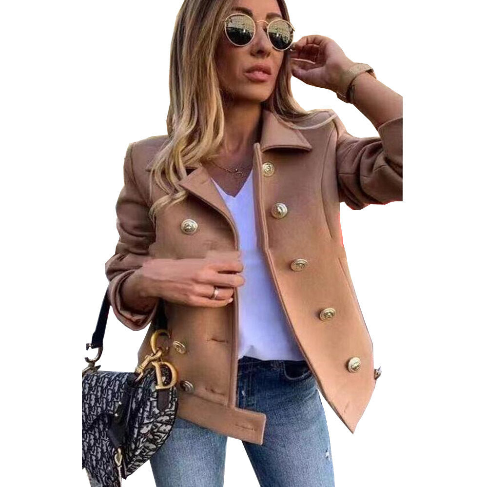 Damen Modischer JACKET mit goldfarbenen Knöpfen und lässigem Schnitt R&B