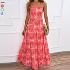 Damen Maxikleid mit raffiniertem Design und luftigen Trägern R&B