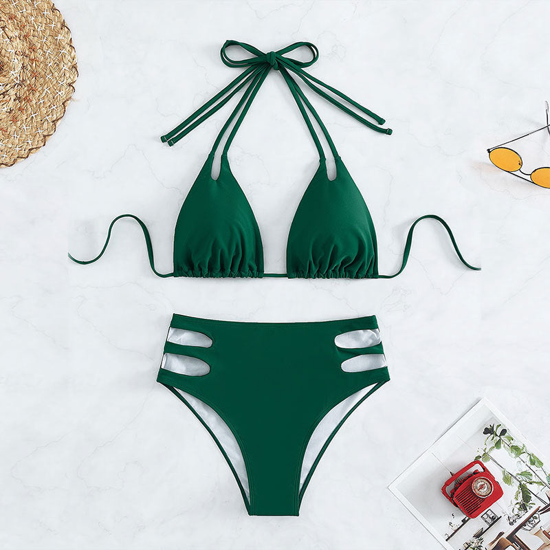 Damen Hochgeschnittener Bikini mit modischen Cut-Outs