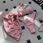 Damen Bikini-Set mit raffiniertem Wickelrock und gepolstertem Oberteil R&B