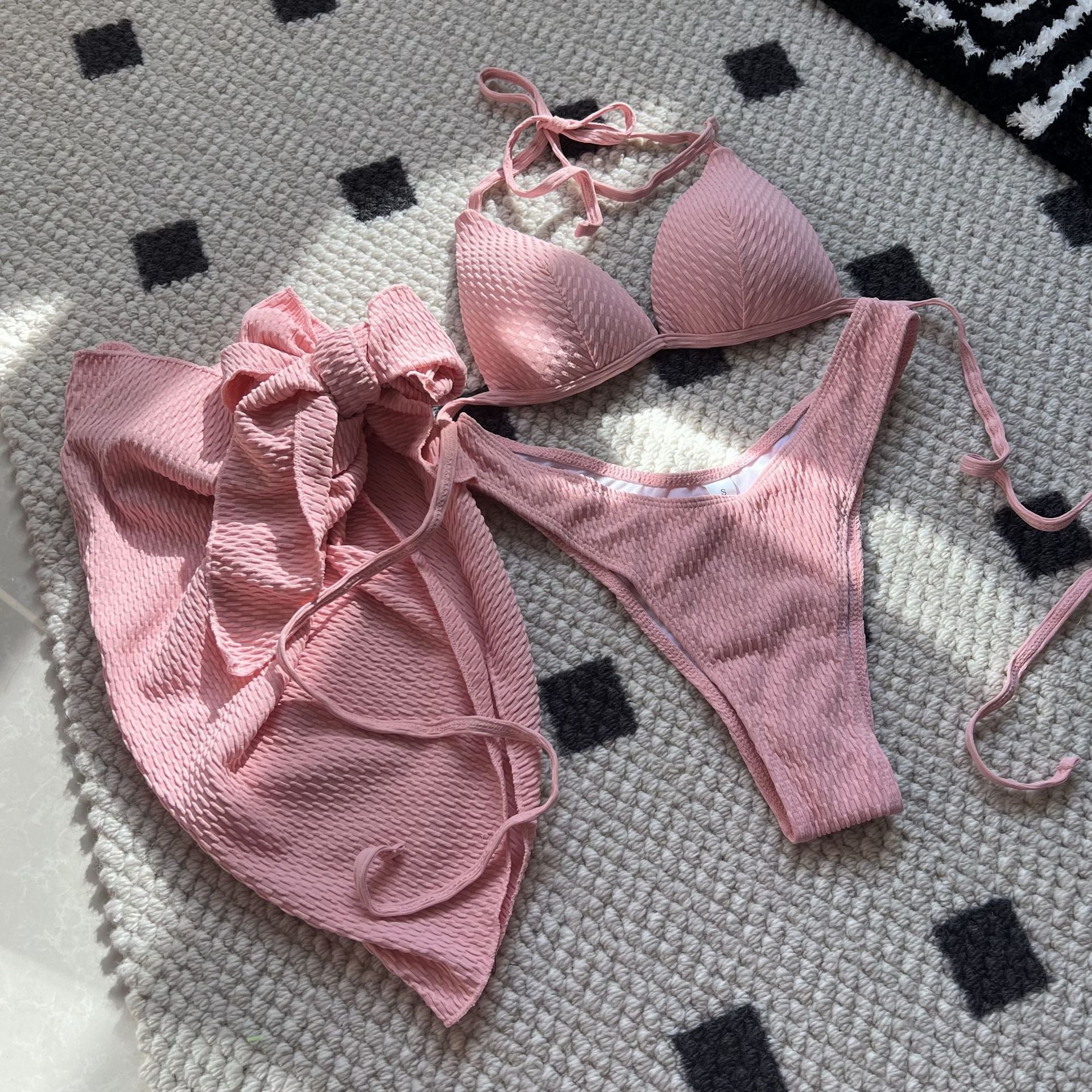 Damen Bikini-Set mit raffiniertem Wickelrock und gepolstertem Oberteil R&B