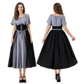 Damen Elegantes Maxikleid mit taillierter Schnürung und luftigen Ärmeln R&B