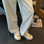 Damen lässige Sneakers im Retro-Stil mit hochwertiger Lederverarbeitung R&B