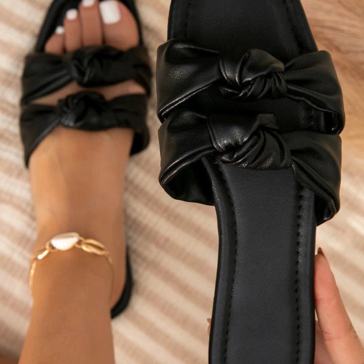 Damen elegante Riemchensandalen mit Knoten R&B