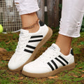 Damen Sportliche Sneakers mit klassischem Streifendesign R&B
