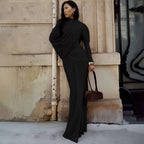 Damen Maxikleid mit innovativer Drapierung und elegantem Stoff R&B