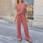 Damen Relaxed Fit Ripp-Loungewear-Set R&B