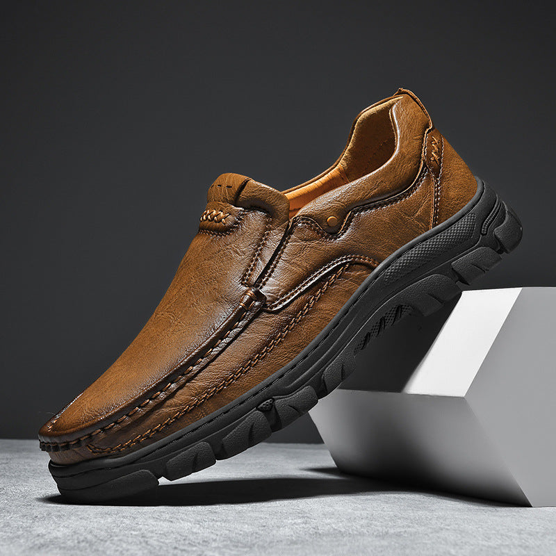 Herren Bequeme Leder Slipper mit rutschfester Sohle R&B