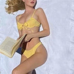 Damen Triangel-Bikini mit verstellbaren Trägern und hochwertigem Rippmaterial R&B