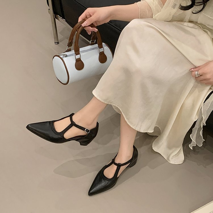 Damen elegante Slingback-Pumps mit spitzem Design und modischem Schnallenverschluss R&B