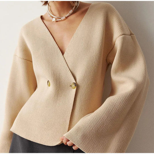 Damen Eleganter Wickelcardigan R&B