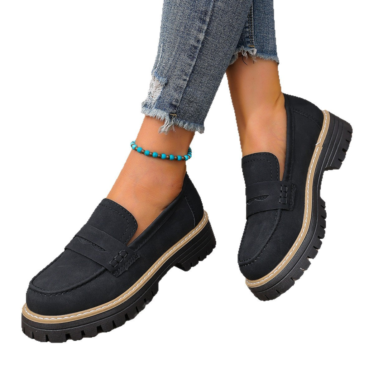 Damen Bequeme Mokassins mit robuster Sohle und elegantem Design R&B