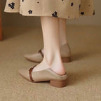 Damen Elegante Ballerinas mit komfortablem Blockabsatz und modischem Riemen