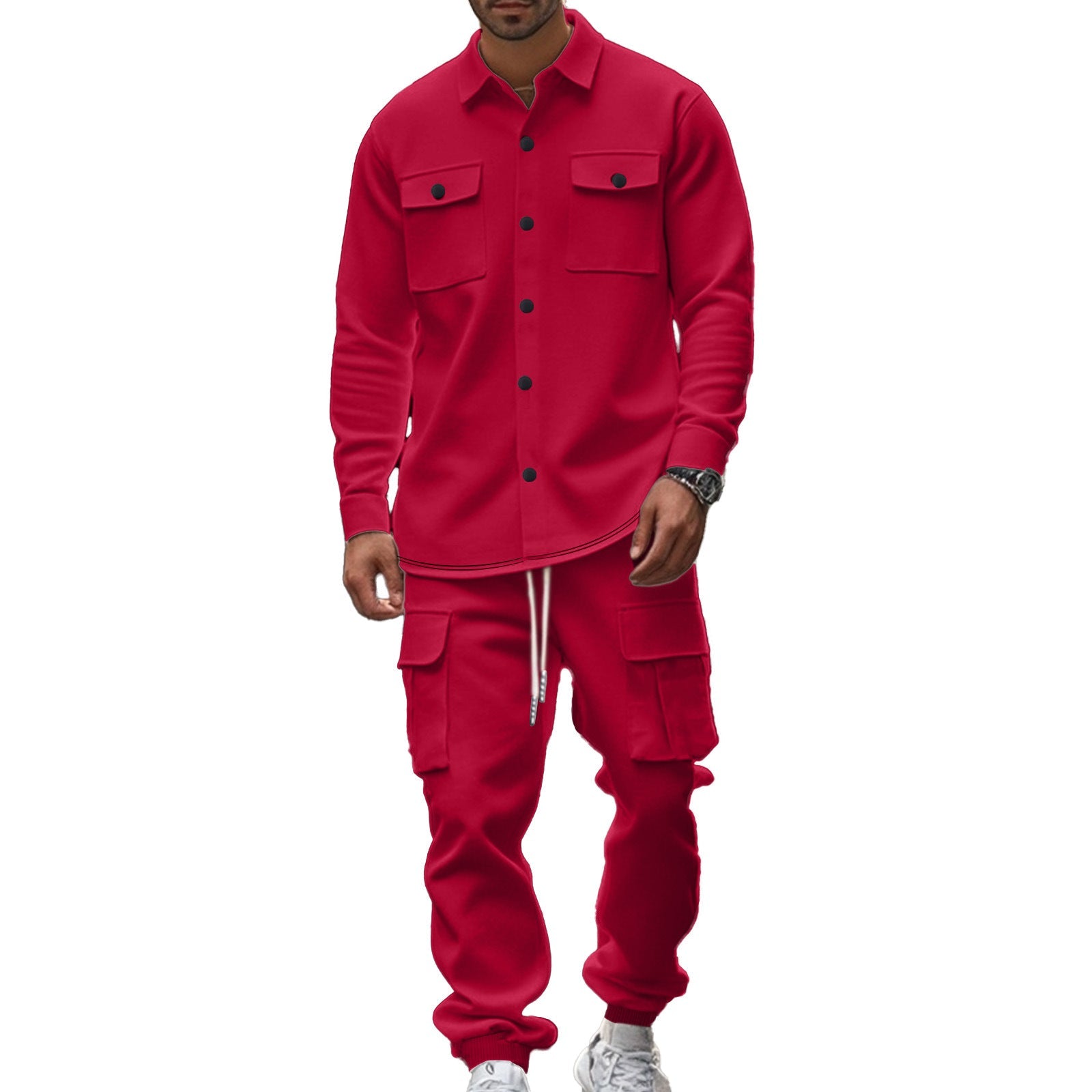 Herren nan Overshirt-Jacke im urbanen Utility-Look mit aufgesetzten Brusttaschen R&B