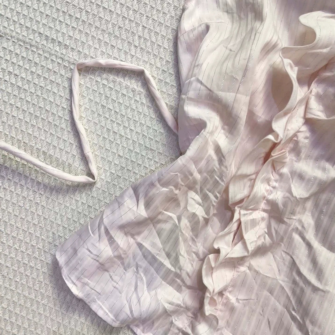 Damen Elegantes Faltenoberteil mit Rüschen R&B