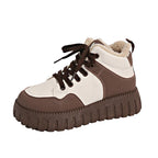 Damen Warmfutter Sneakers mit dickem Plateau R&B