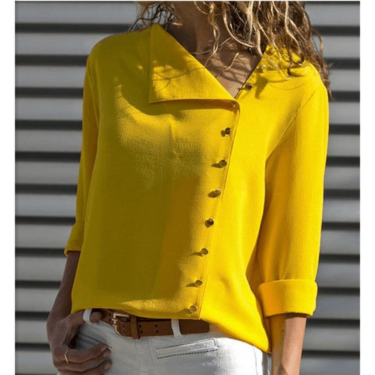 Damen Button-Up Relaxed Fit Bluse R&B
