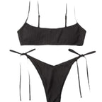 Damen Bikiniset mit verstellbaren Bändern und modischem Rippdesign R&B