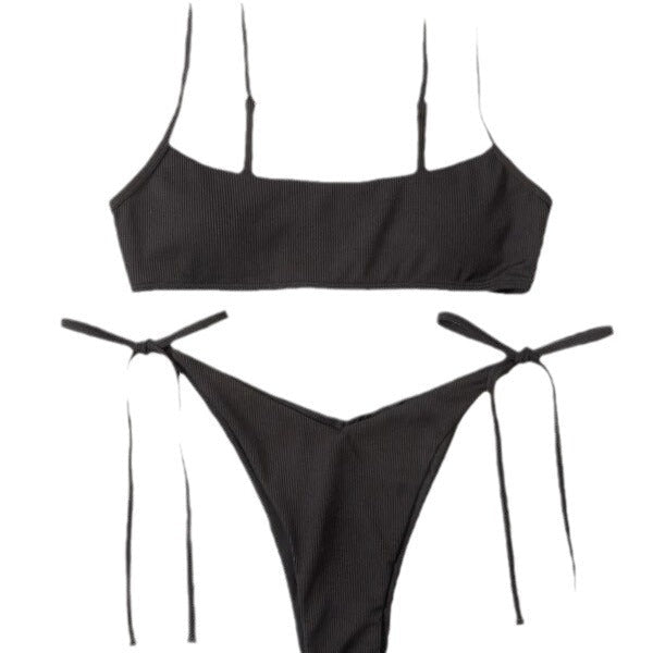Damen Bikiniset mit verstellbaren Bändern und modischem Rippdesign R&B