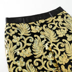 Herren elegante Pailletten-Hosen mit floralem Muster R&B