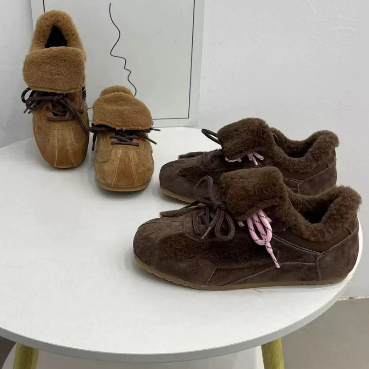 Damen Sportliche Fleece-Sneaker mit weichem Innenfutter und rutschfester Sohle R&B
