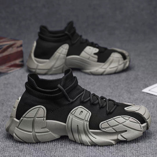 Damen Designer Sneaker mit hohem Kragen und textilförmiger Struktur R&B