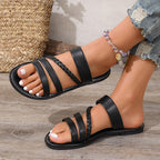 Damen Riemensandalen mit geflochtenem Design und bequemer Sohle R&B